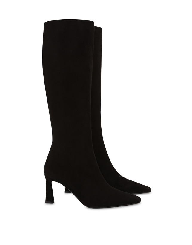Pollini Stivali In Camoscio Sissi Nero In Saldo