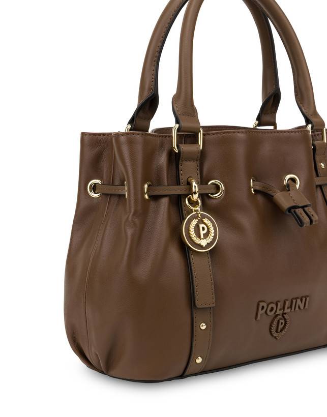 Pollini Piccola Borsa In Nappa Serena Marrone/marrone Negozi Online