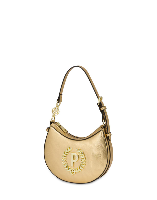 Pollini Mini Hobo Bag Laminata Ibis Oro Vendita Calda
