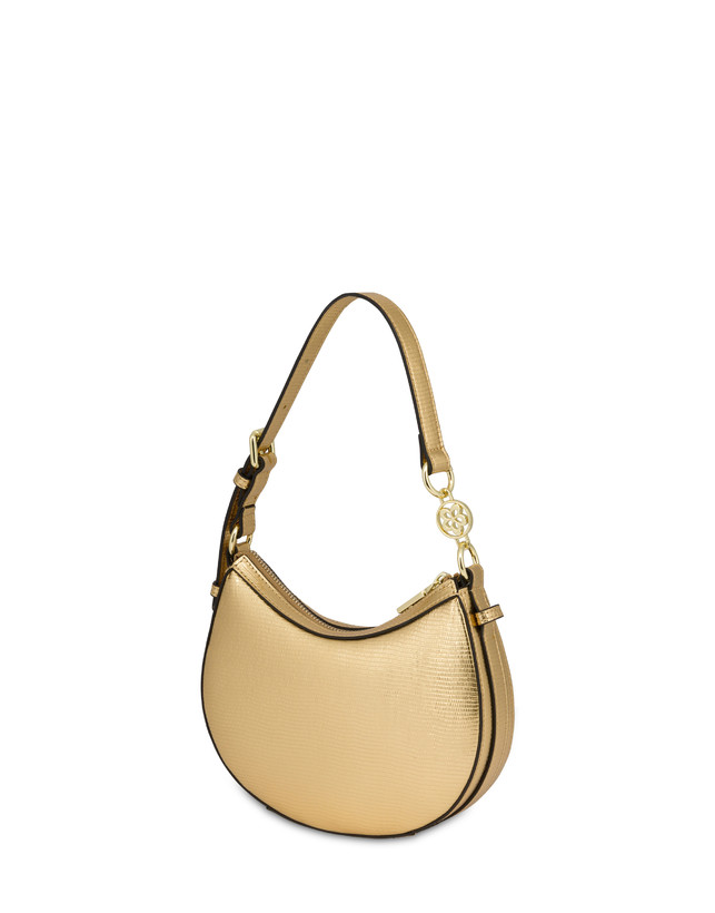 Pollini Mini Hobo Bag Laminata Ibis Oro Vendita Calda