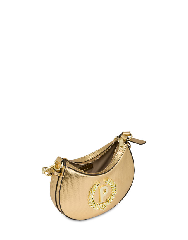 Pollini Mini Hobo Bag Laminata Ibis Oro Vendita Calda