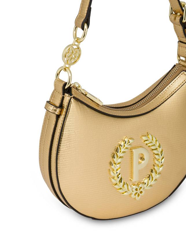 Pollini Mini Hobo Bag Laminata Ibis Oro Vendita Calda