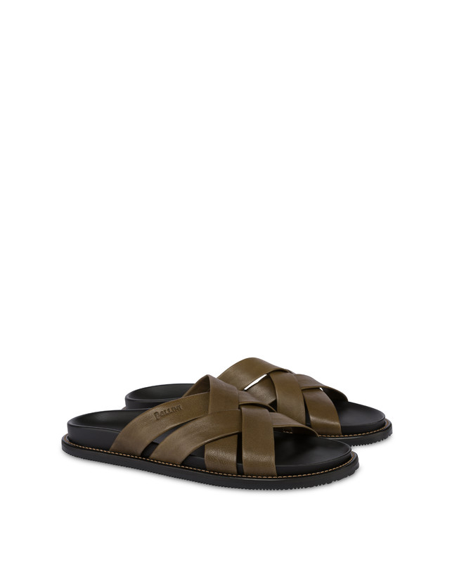 Pollini Ciabatte In Nappa Natural Feeling Militare Nuova