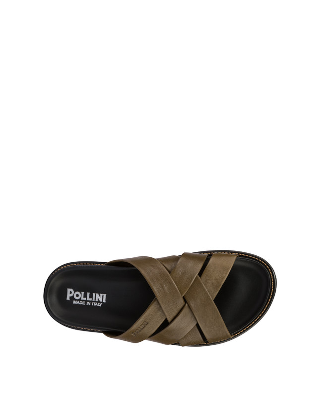 Pollini Ciabatte In Nappa Natural Feeling Militare Nuova