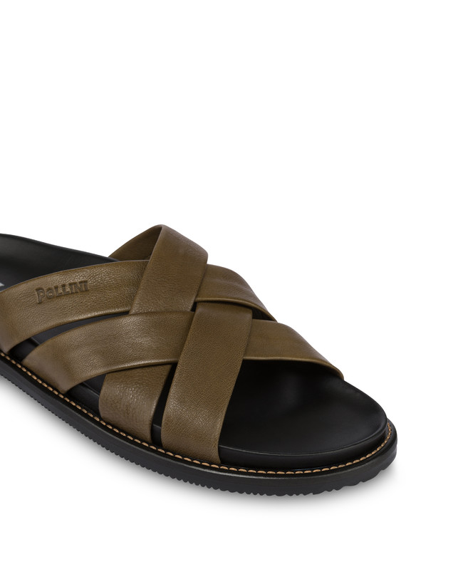 Pollini Ciabatte In Nappa Natural Feeling Militare Nuova