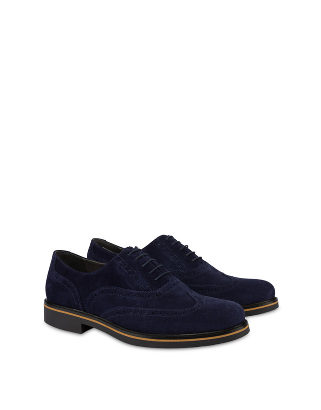 Pollini Derby In Crosta Con Broguering Corinto Blu 2025