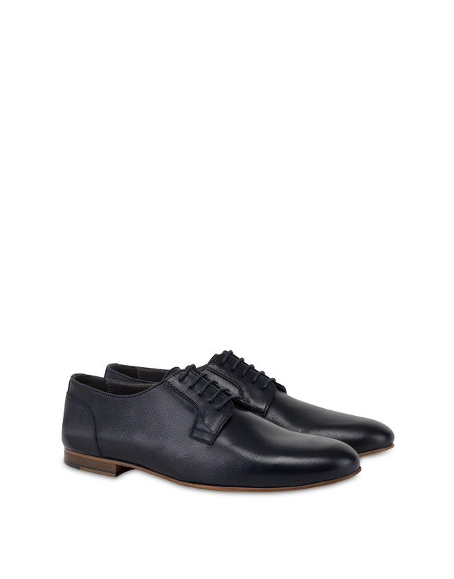 Pollini Derby In Capra Flexy Blu In Linea