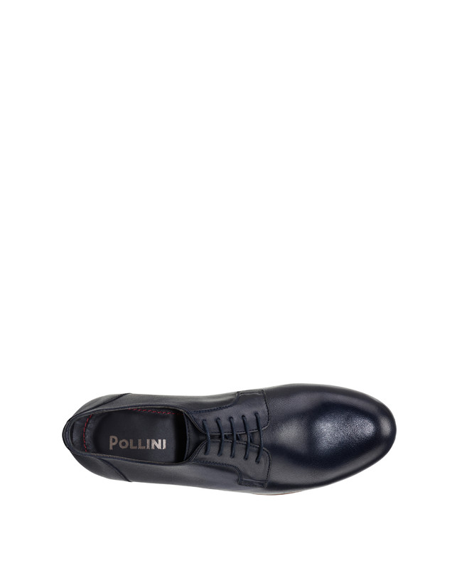 Pollini Derby In Capra Flexy Blu In Linea
