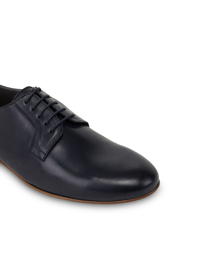 Pollini Derby In Capra Flexy Blu In Linea
