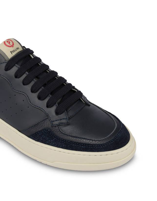 Pollini Sneakers In Vitello E Crosta Bourton Blu/blu/blu Consegna Veloce