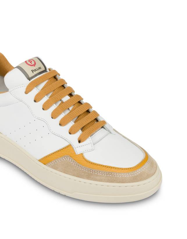 Pollini Sneakers In Vitello E Crosta Bourton Bianco/beige/senape/senape Promozione Limitata