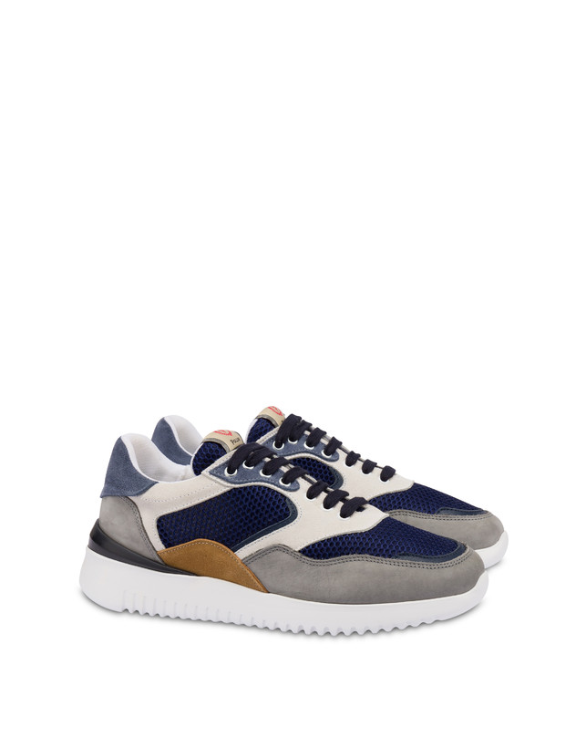 Pollini Sneakers Multicolor B-side Blu/grafite/navy/bianco/azzurro/mais In Vendita