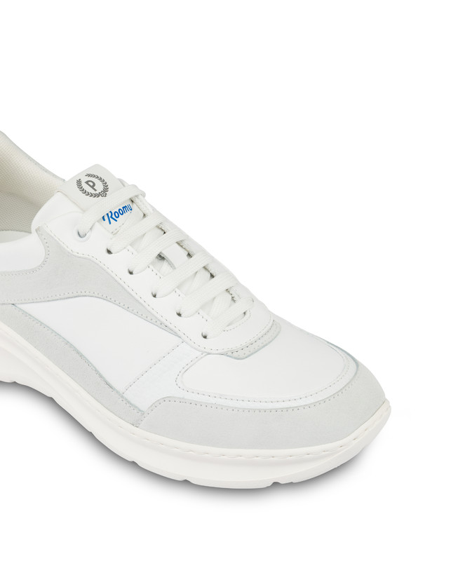 Pollini Sneakers In Nylon E Pelle Sfera Bianco/bianco/bianco/bianco/bianco/bianco Vendita Economica
