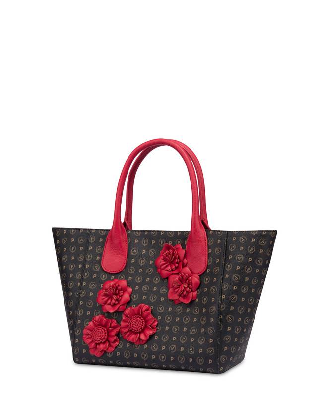 Pollini Tote Bag Medium Heritage Flowers Nero/rosso Novità