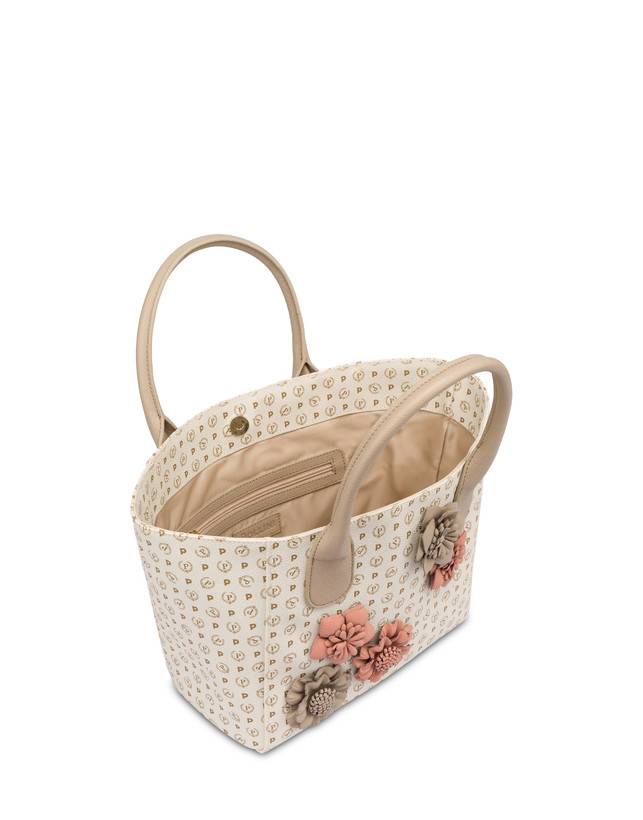 Pollini Tote Bag Medium Heritage Flowers Avorio/ghiaccio Sconto