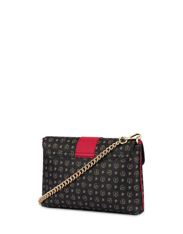 Pollini Borsa A Spalla Heritage Logo Classic Nero/lacca Offerta