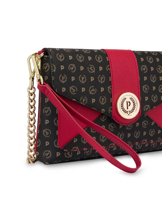 Pollini Borsa A Spalla Heritage Logo Classic Nero/lacca Offerta