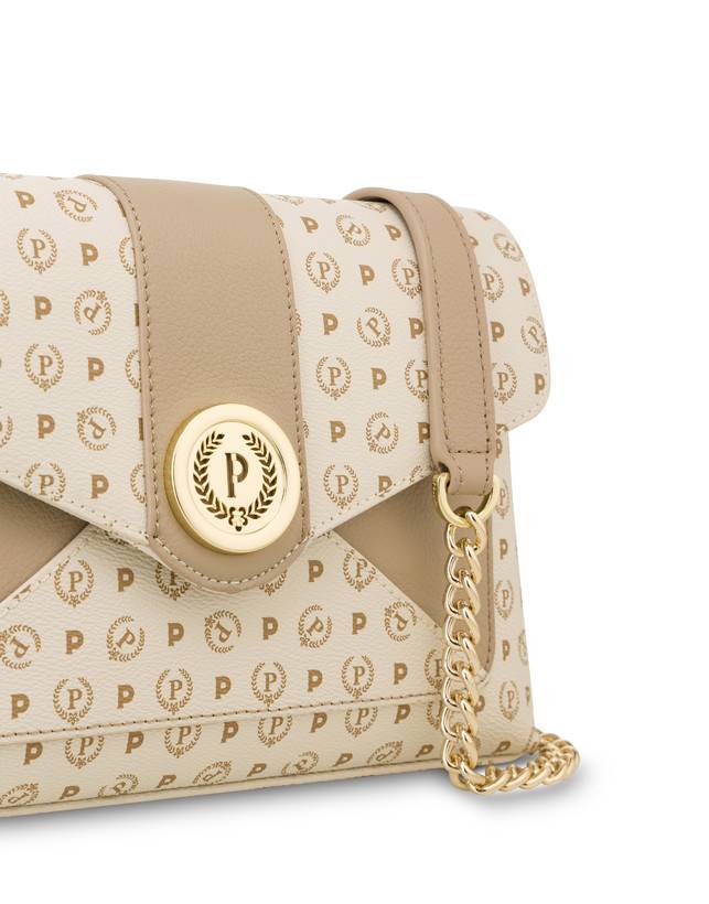 Pollini Borsa A Spalla Heritage Logo Classic Avorio/ghiaccio Economico