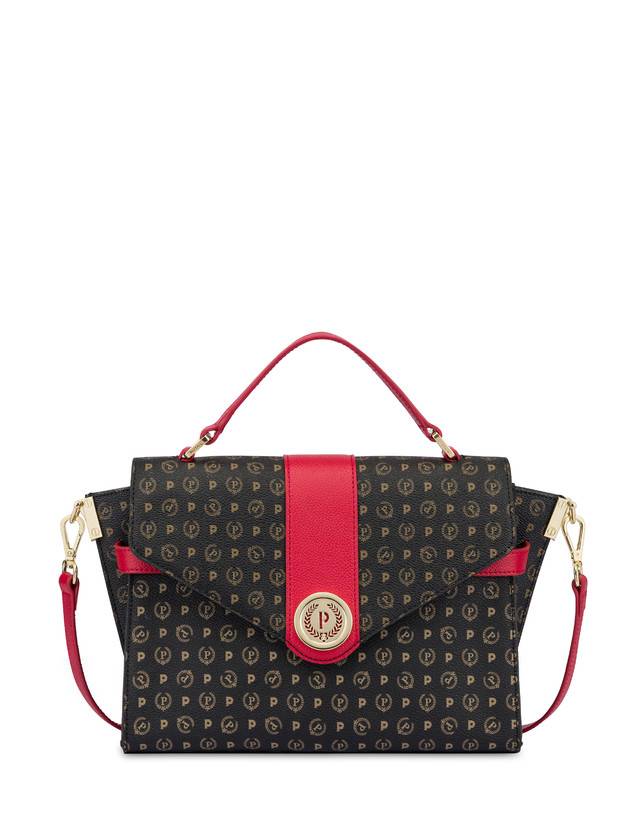 Pollini Borsa A Mano Strutturata Heritage Logo Classic Nero/lacca Online