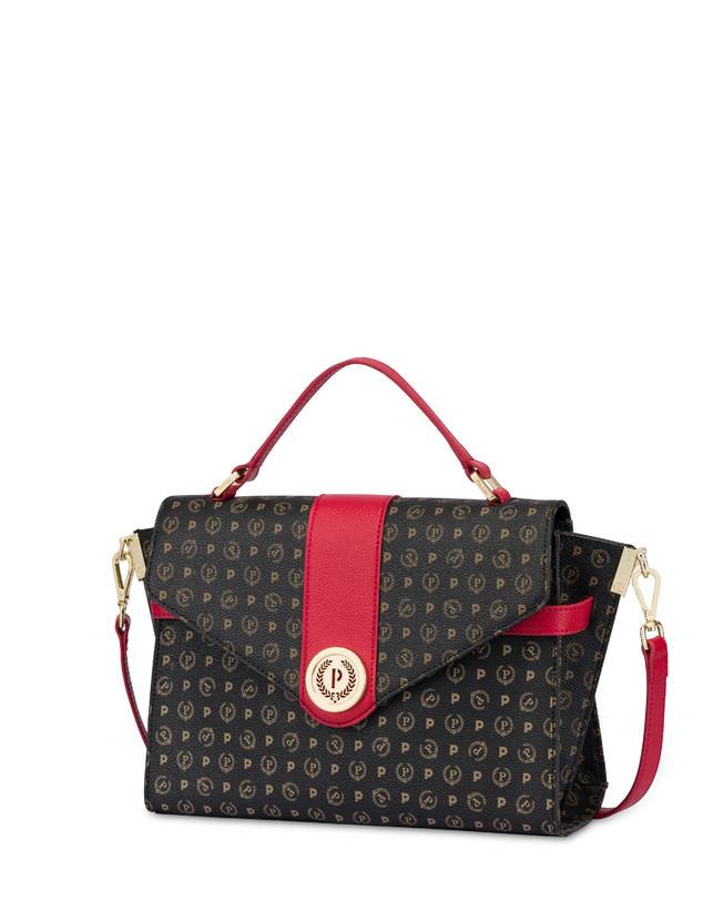 Pollini Borsa A Mano Strutturata Heritage Logo Classic Nero/lacca Online