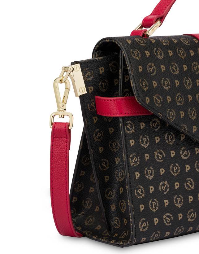 Pollini Borsa A Mano Strutturata Heritage Logo Classic Nero/lacca Online