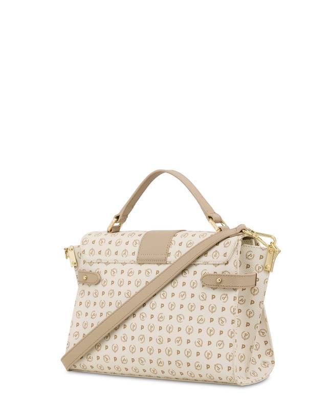 Pollini Borsa A Mano Strutturata Heritage Logo Classic Avorio/ghiaccio Moda