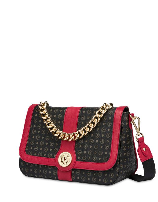 Pollini Borsa A Spalla Heritage Logo Classic Nero/lacca Spedizione gratuita