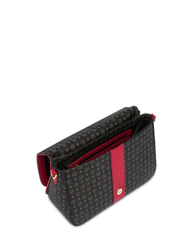 Pollini Borsa A Spalla Heritage Logo Classic Nero/lacca Spedizione gratuita