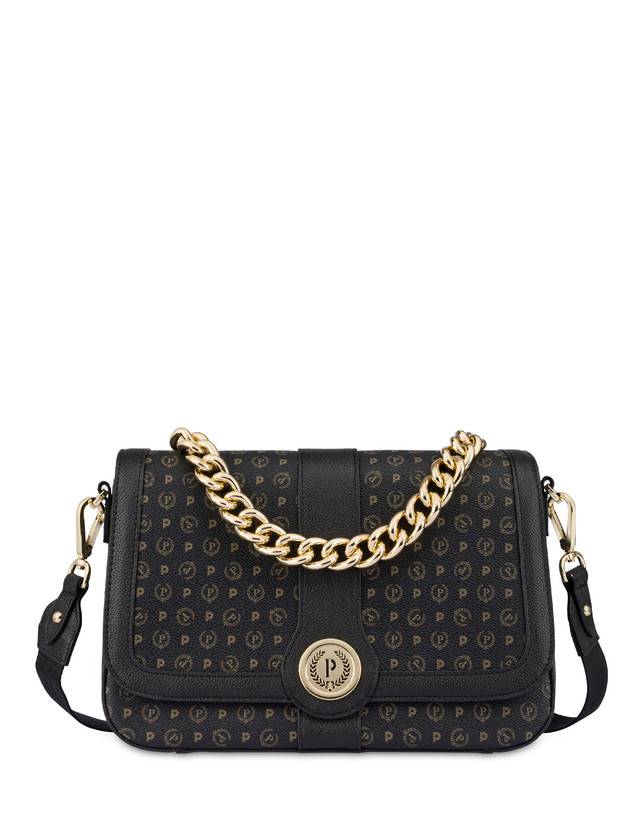 Pollini Borsa A Spalla Heritage Logo Classic Nero/nero Offerte