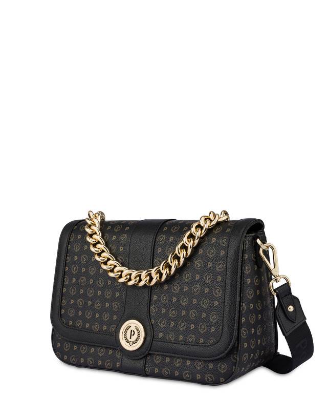 Pollini Borsa A Spalla Heritage Logo Classic Nero/nero Offerte