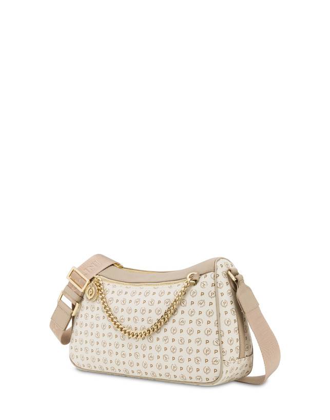 Pollini Borsa A Tracolla In Pvc Heritage Logo Classic Avorio/ghiaccio Hotsell