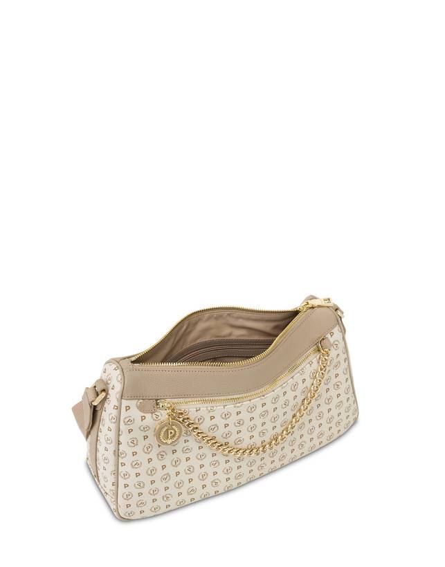 Pollini Borsa A Tracolla In Pvc Heritage Logo Classic Avorio/ghiaccio Hotsell