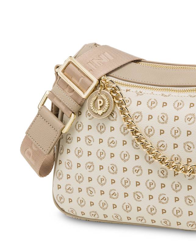 Pollini Borsa A Tracolla In Pvc Heritage Logo Classic Avorio/ghiaccio Hotsell