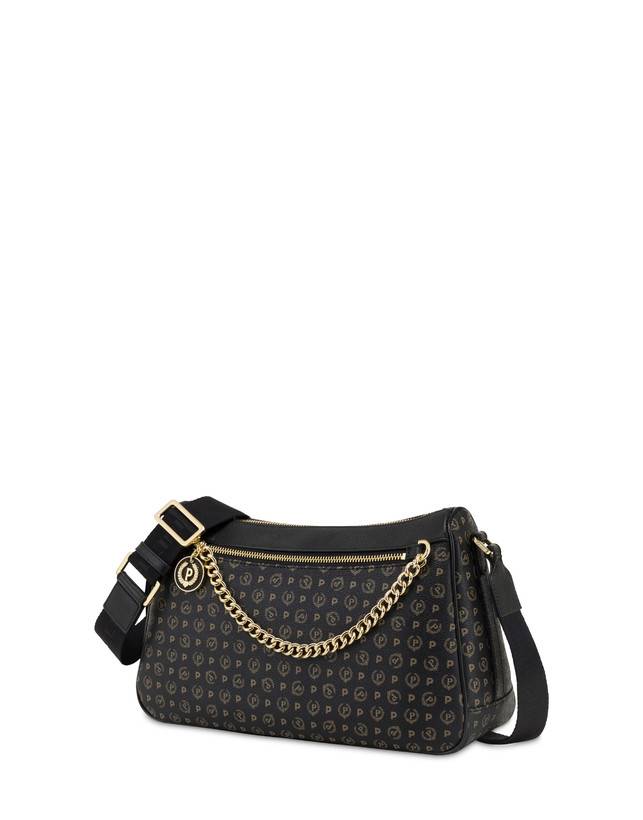 Pollini Borsa A Tracolla In Pvc Heritage Logo Classic Nero/nero Comprare a buon mercato