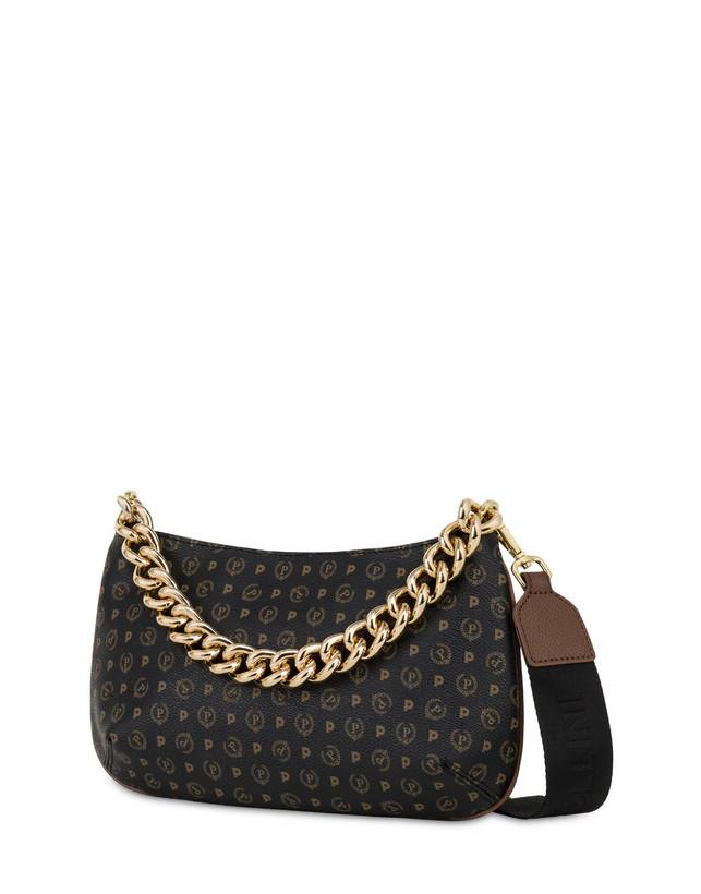 Pollini Borsa A Tracolla Heritage Logo Classic Nero/marrone Fornitura limitata