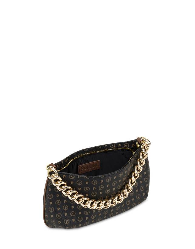 Pollini Borsa A Tracolla Heritage Logo Classic Nero/marrone Fornitura limitata