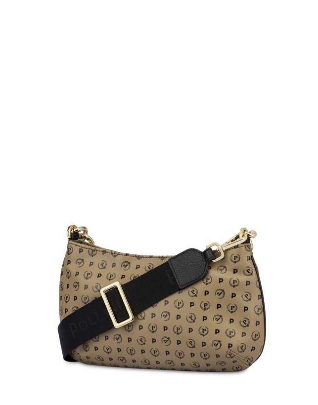 Pollini Borsa A Tracolla Con Catena Heritage Soft Touch Taupe/nero Nuova