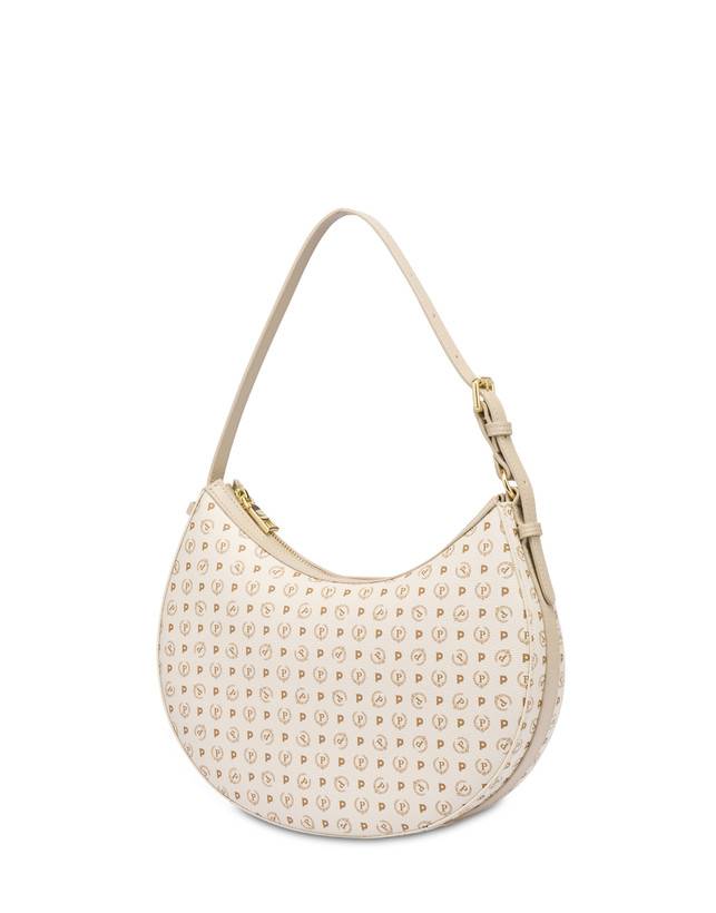 Pollini Hobo Bag In Pvc Heritage Logo Classic Avorio/ghiaccio Offerta Giorno del Papà