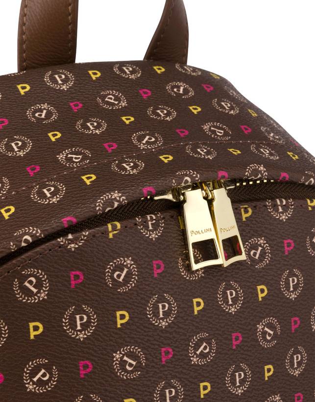 Pollini Zaino Heritage Logo Classic Multicolor/marrone Grandi sconti
