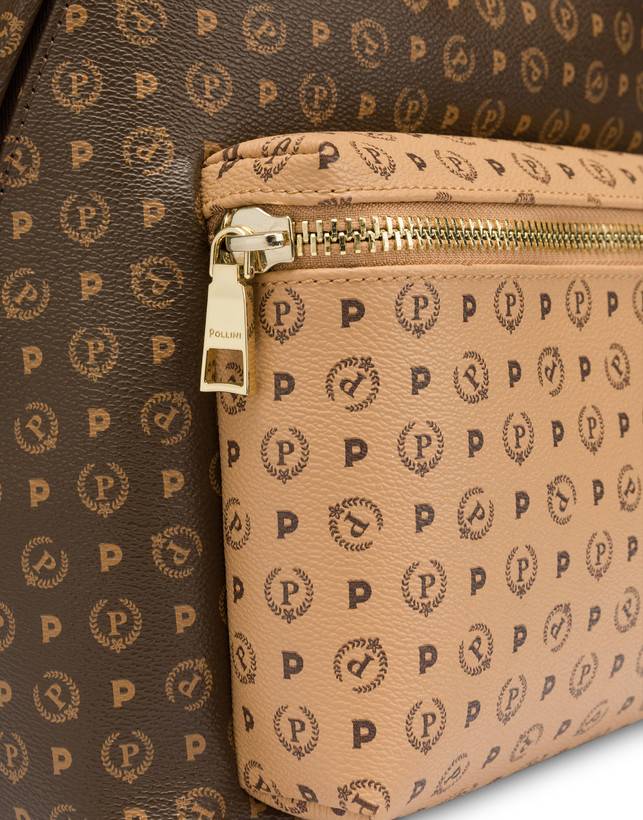 Pollini Zaino Bicolor Heritage Marrone/crema/marrone Sconti VIP