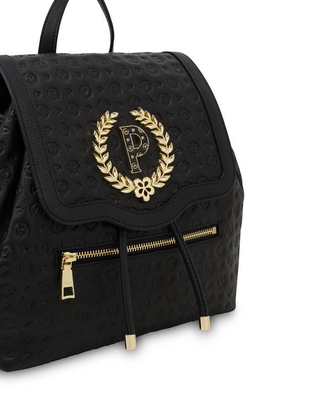 Pollini Zaino Heritage Logo Embossed Nero Prezzo basso