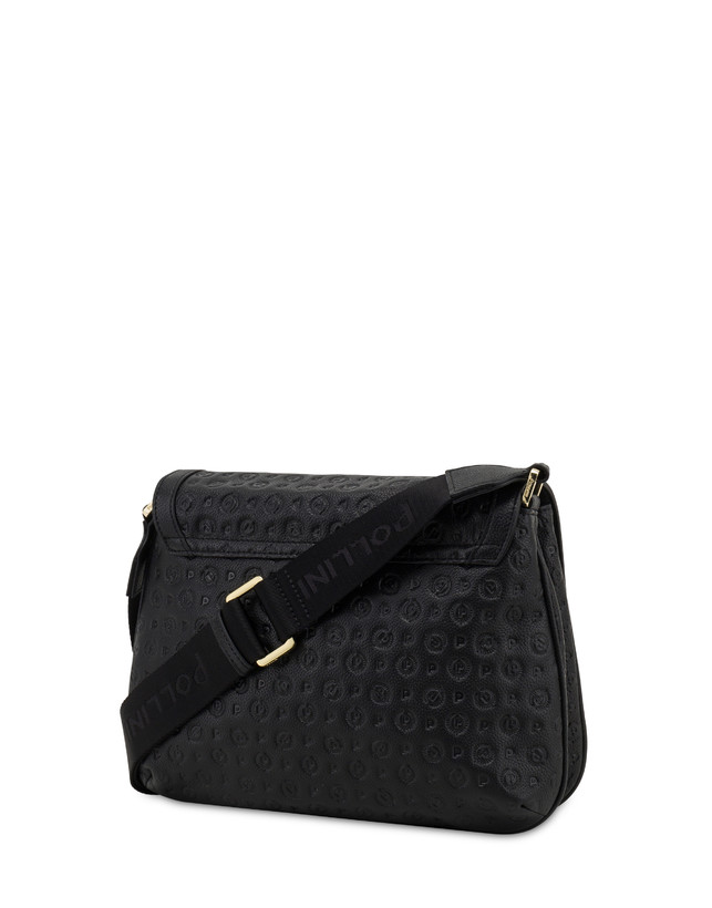 Pollini Borsa A Tracolla Heritage Logo Embossed Nero Offerta settimanale