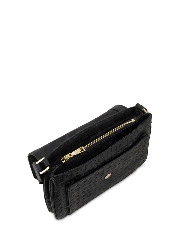 Pollini Borsa A Tracolla Heritage Logo Embossed Nero Offerta settimanale