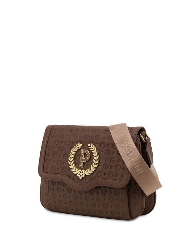 Pollini Borsa A Tracolla Heritage Logo Embossed Marrone Ritorno libero