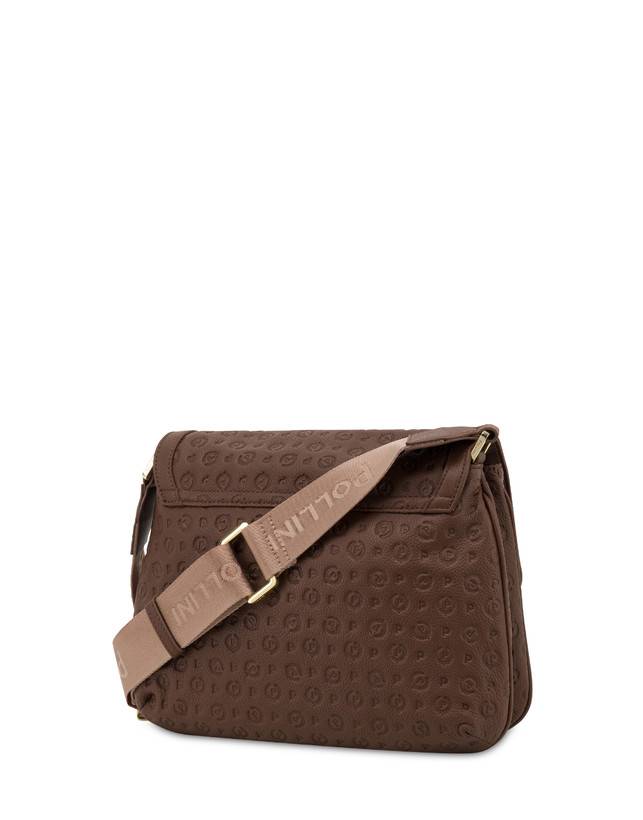 Pollini Borsa A Tracolla Heritage Logo Embossed Marrone Ritorno libero