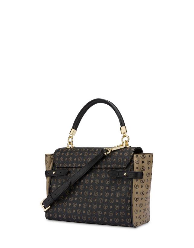 Pollini Borsa A Tracolla Bicolore Heritage Soft Touch Nero/taupe/nero Ultimi due giorni