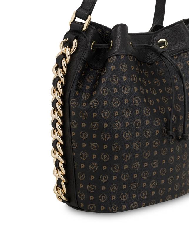 Pollini Borsa A Secchiello Heritage Logo Classic Nero/nero Promozione temporanea