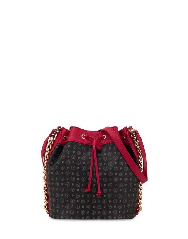 Pollini Borsa A Secchiello Heritage Logo Classic Nero/lacca Fino al 50% di sconto