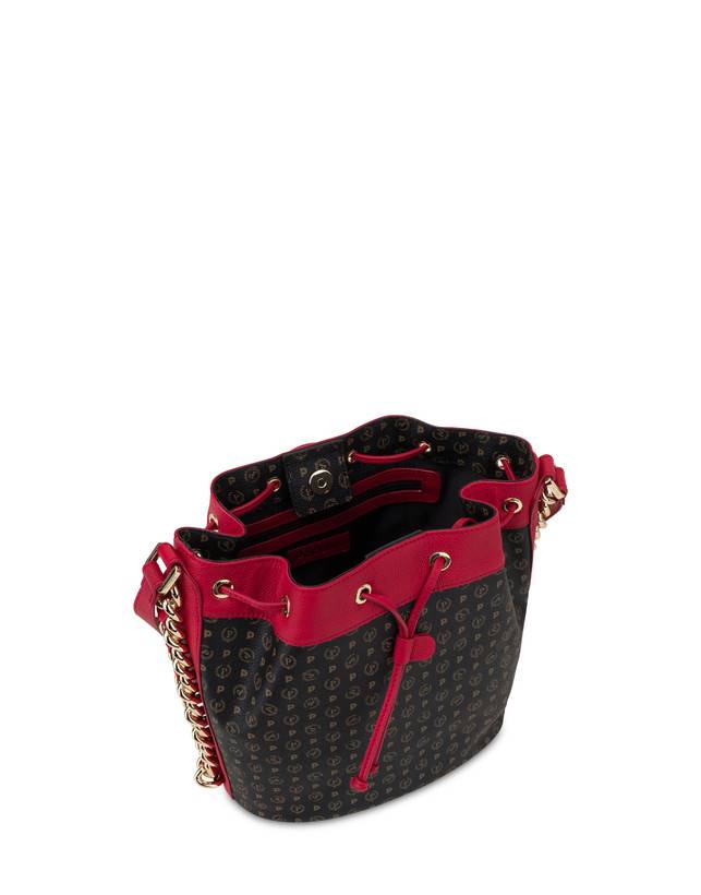 Pollini Borsa A Secchiello Heritage Logo Classic Nero/lacca Fino al 50% di sconto
