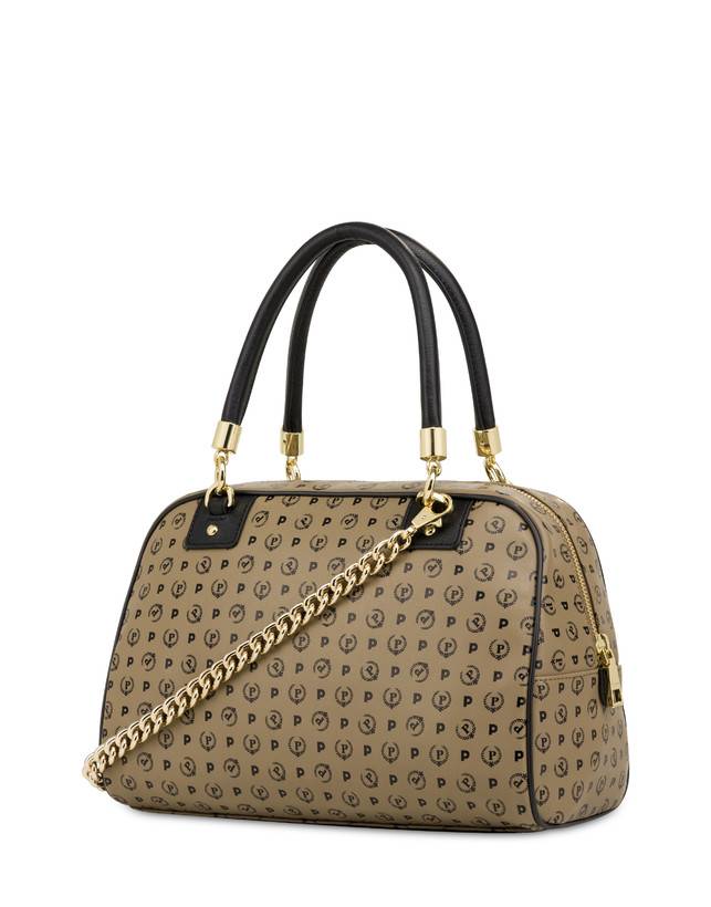 Pollini Borsa Doppio Manico Heritage Soft Touch Taupe/nero Solo un giorno rimasto